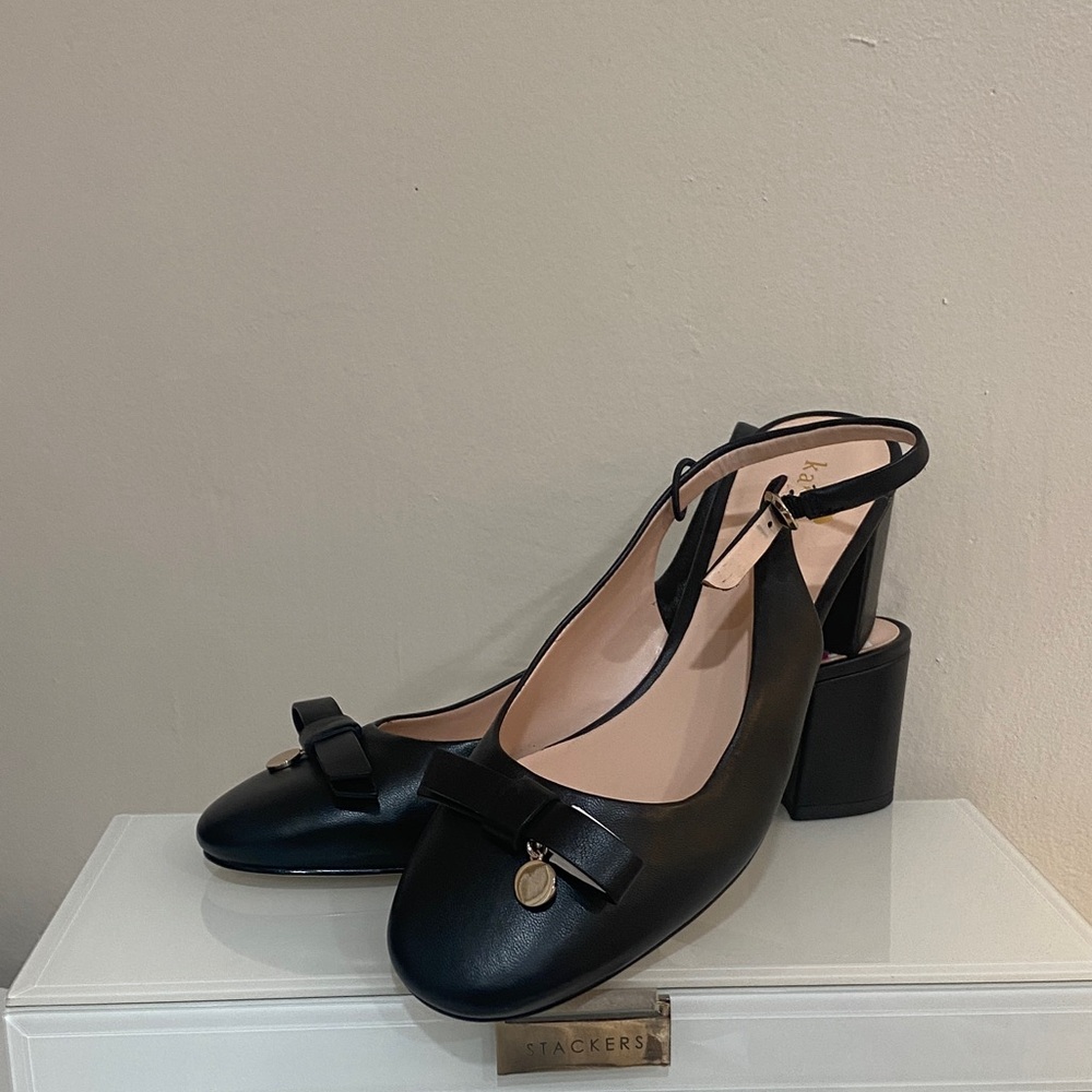 New Kate Spade Black Slingback Heels Bachata SB Pump Size 7